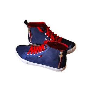 TOMMY HILFIGER, high tops,  navy and Red, size 9, New without box